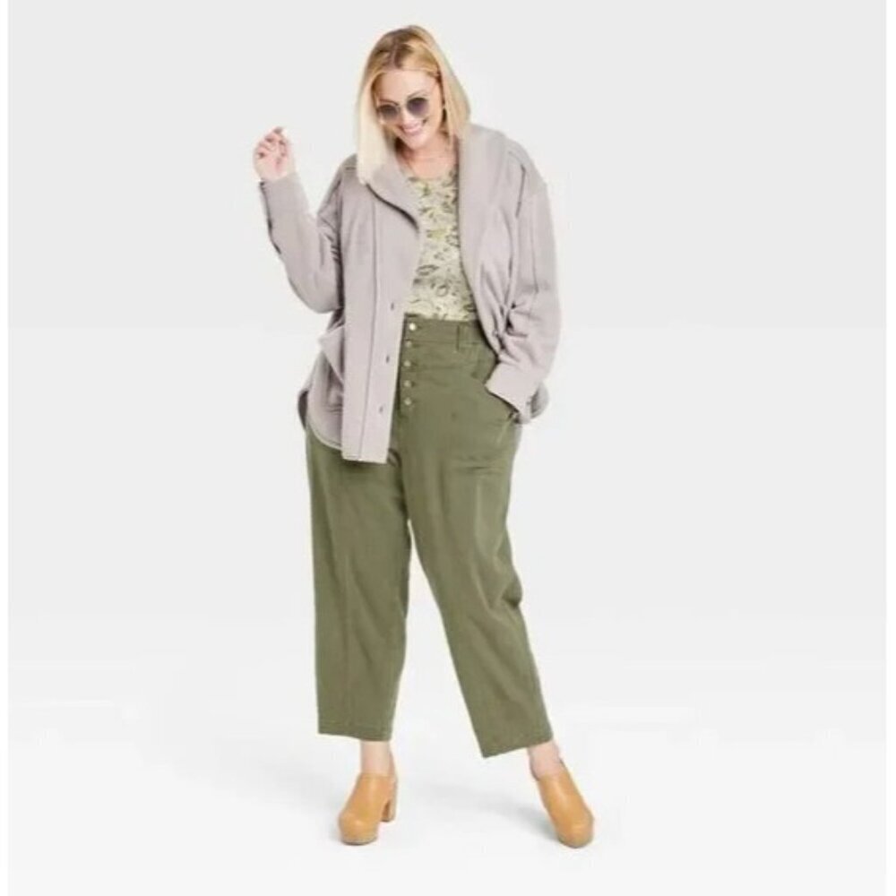 Women's Small Mid-Rise Tapered Fit Pants - Knox Rose Olive Green - Picture 6 of 11